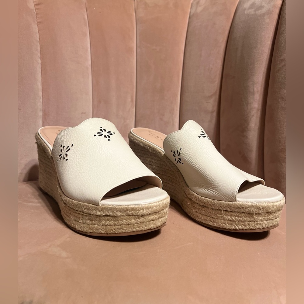 Kate Spade White Dove Wedge Sandals
